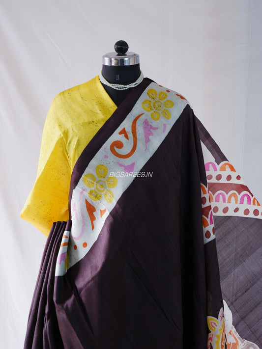Bishnupuri Silk Hand-Painted Saree | Pure Silk | Made-On-Order | Silk Mark Certified