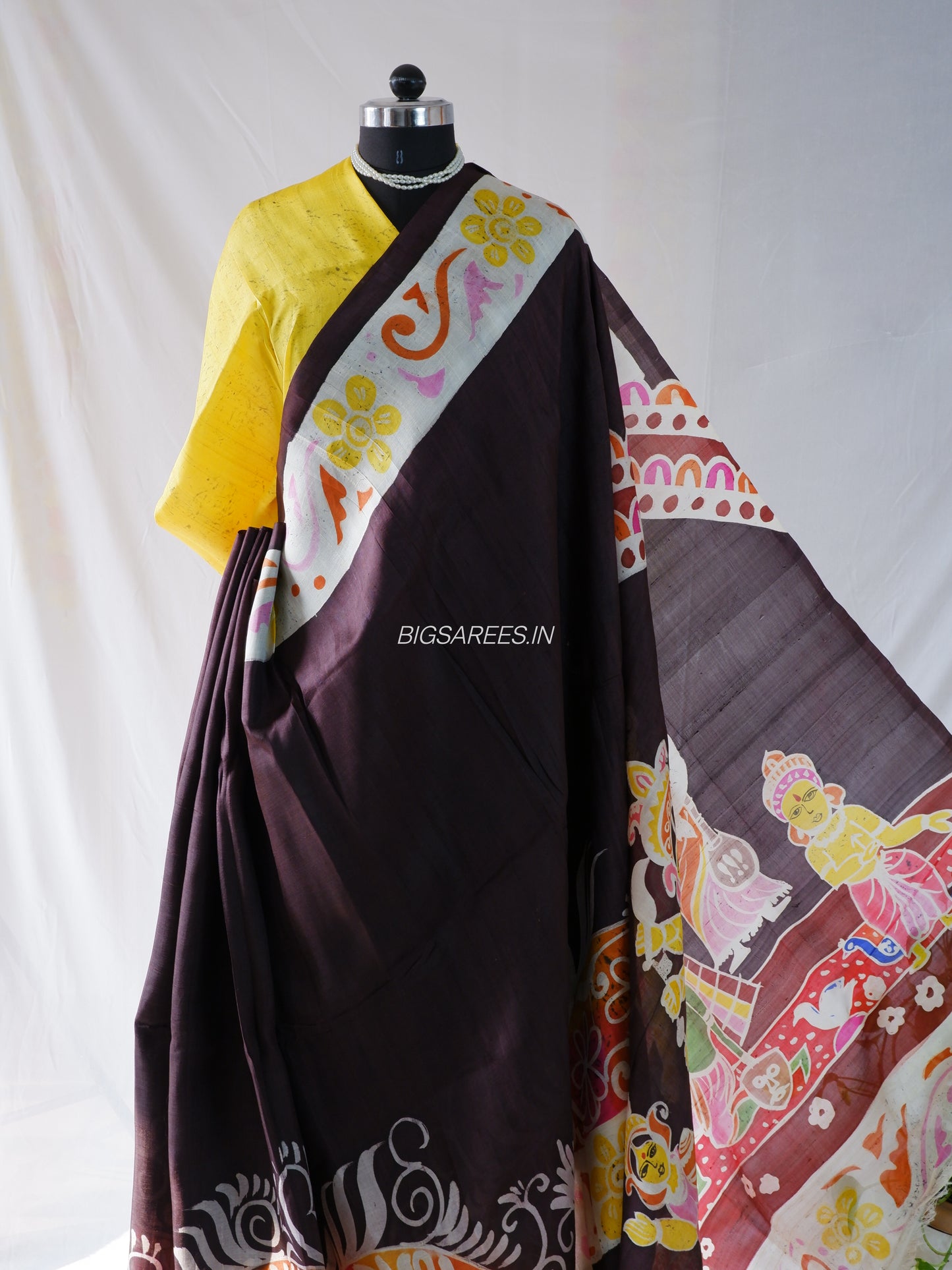 Bishnupuri Silk Hand-Painted Saree | Pure Silk | Made-On-Order | Silk Mark Certified