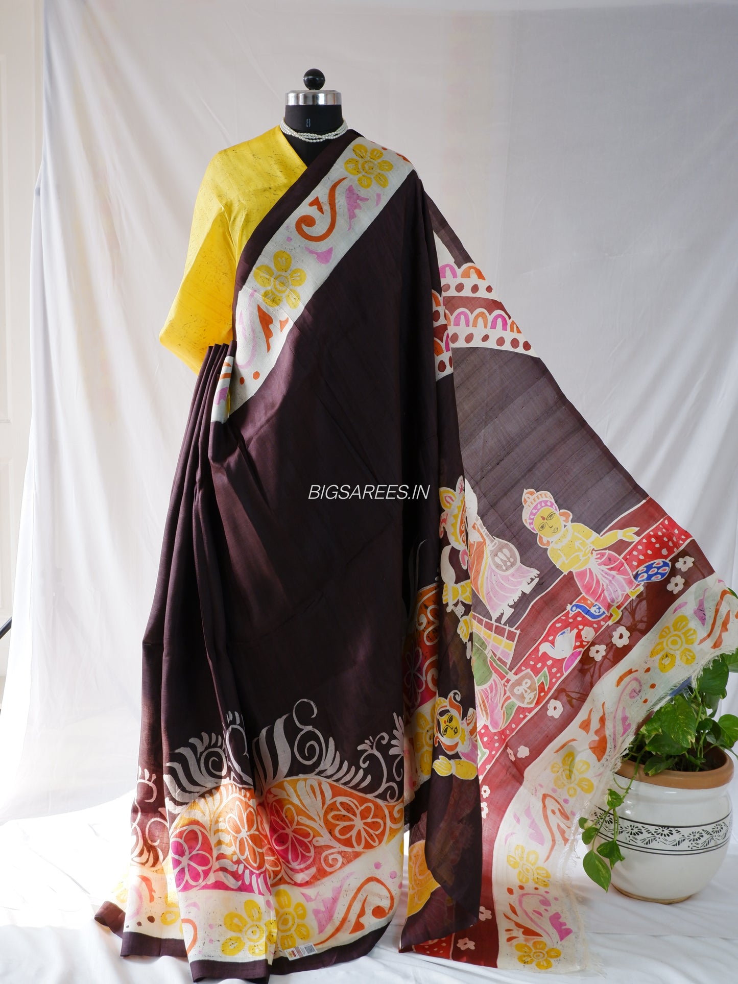 Bishnupuri Silk Hand-Painted Saree | Pure Silk | Made-On-Order | Silk Mark Certified