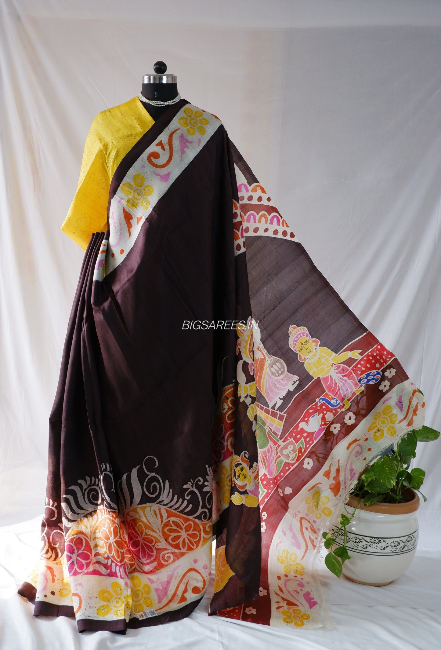 Bishnupuri Silk Hand-Painted Saree | Pure Silk | Made-On-Order | Silk Mark Certified