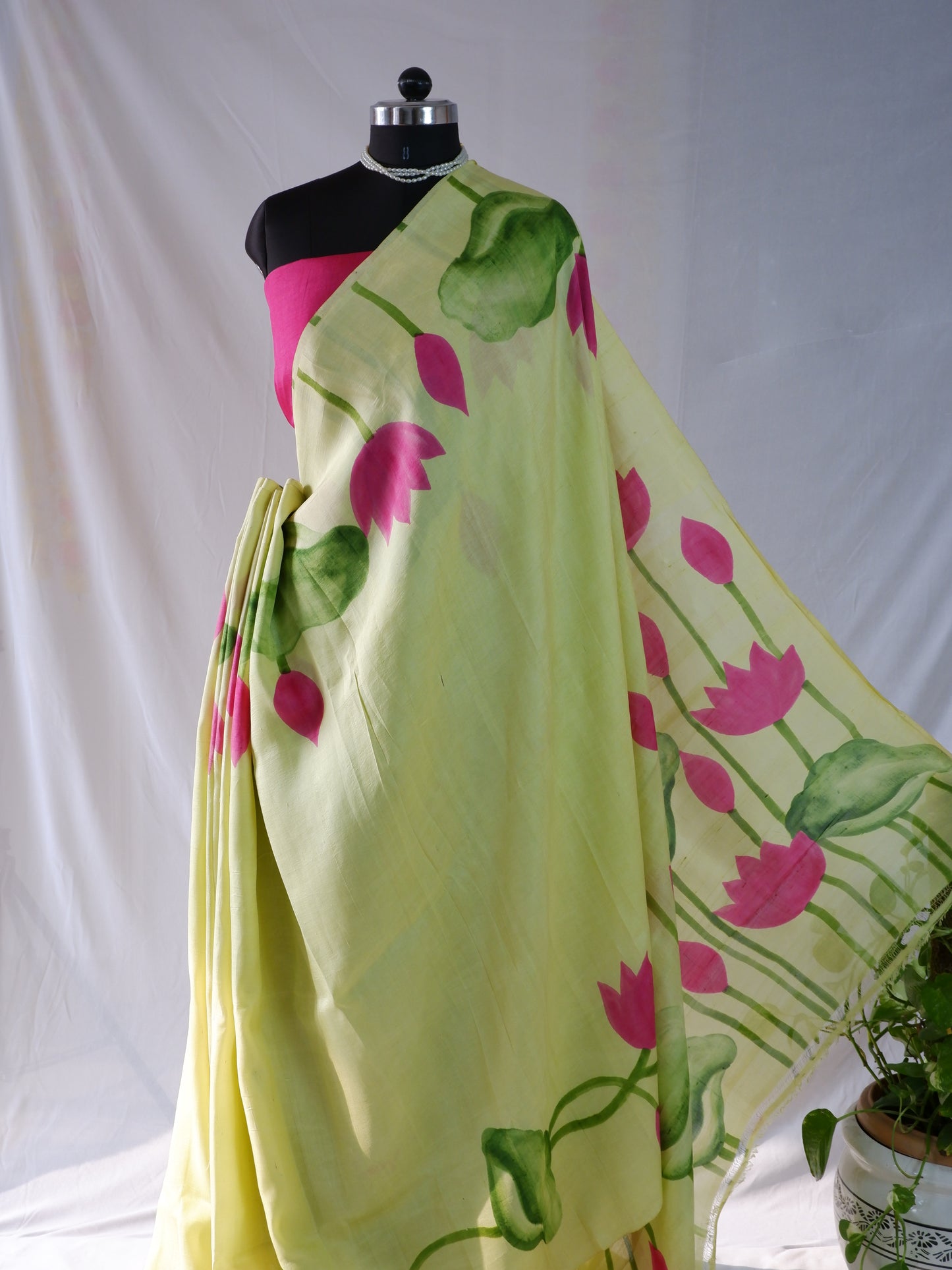 Bishnupuri Hand-Painted  Silk Saree | Pure Silk | Made-On-Order | Silk Mark Certified