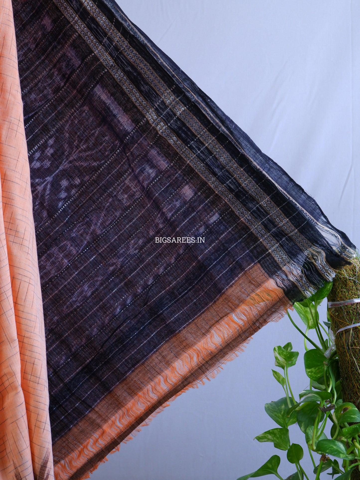Sambalpuri Ikat Handwoven Saree | Cotton | Pale Orange