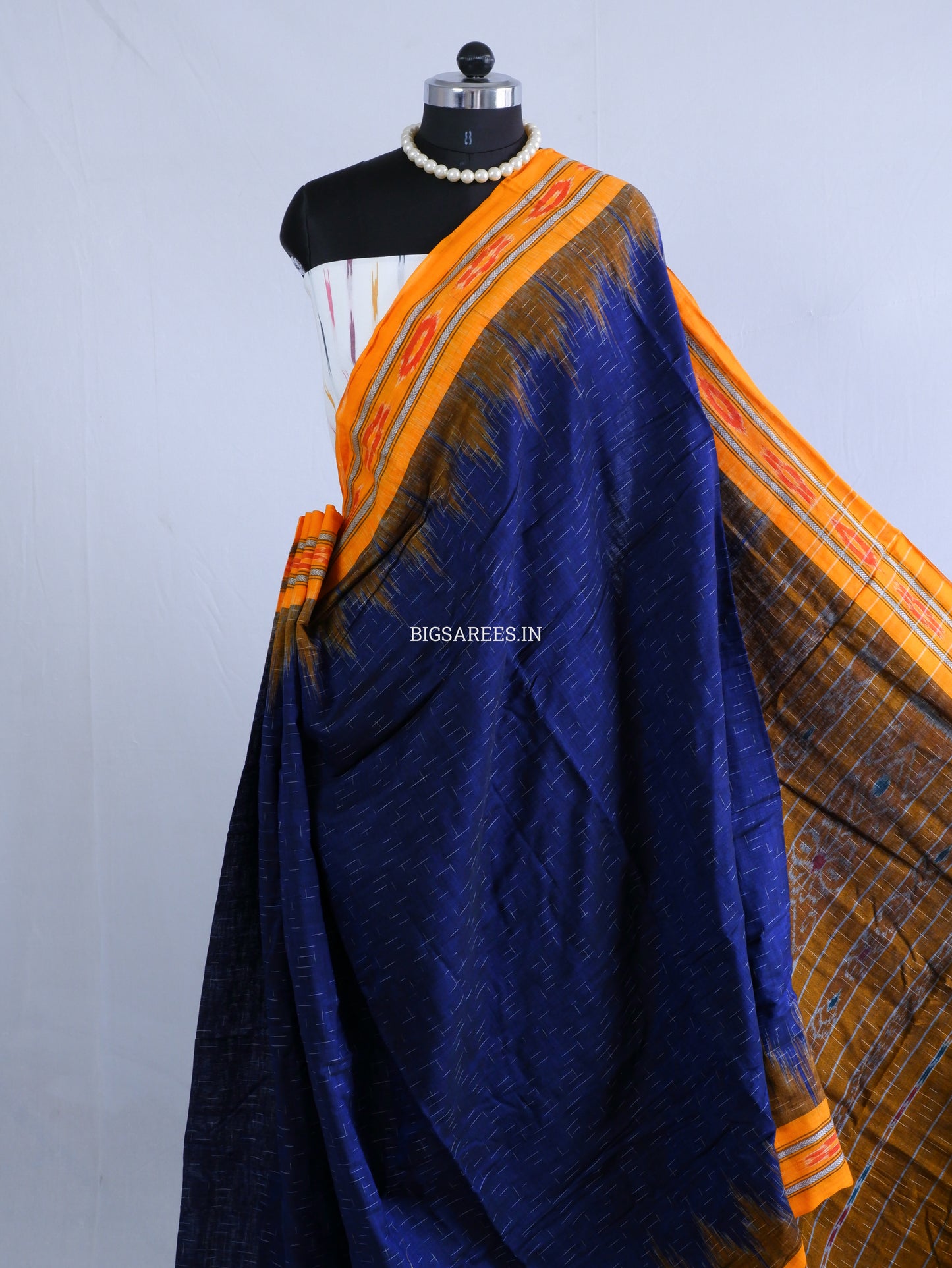Sambalpuri Ikat Handwoven Saree | Cotton | Dark Blue