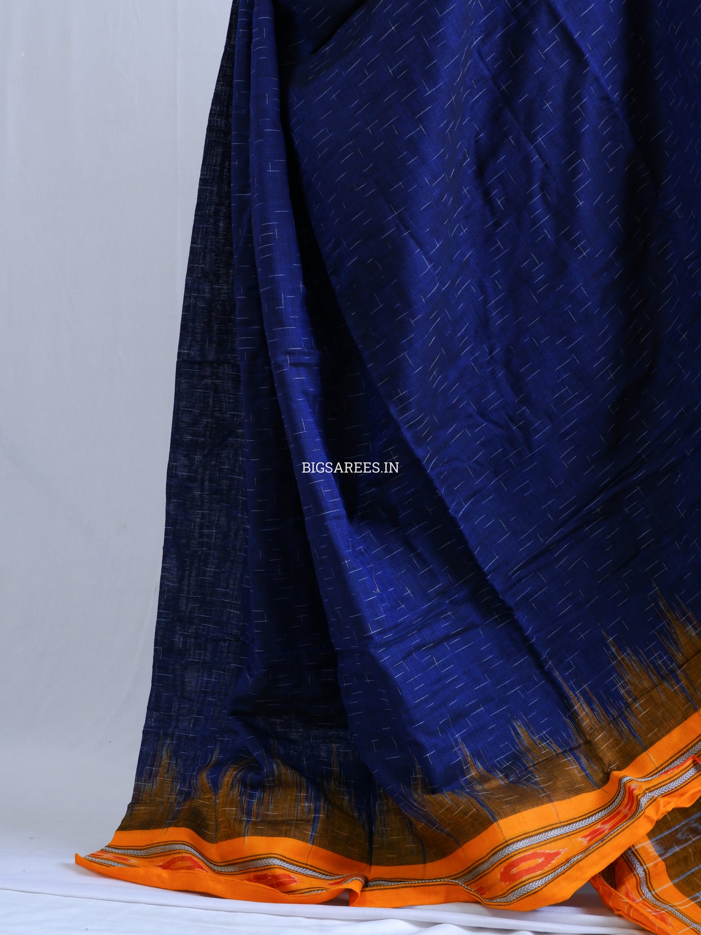 Sambalpuri Ikat Handwoven Saree | Cotton | Dark Blue