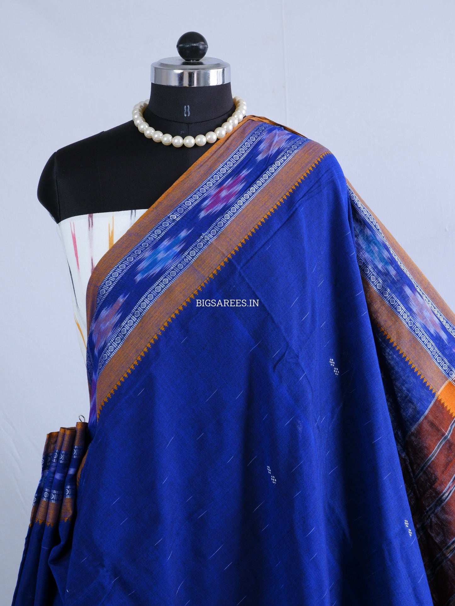 Sambalpuri Ikat Handwoven Saree | Cotton | Blue