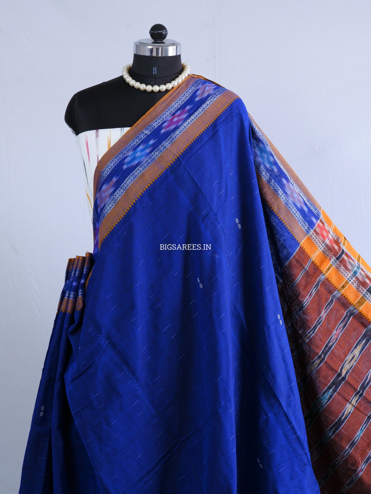 Sambalpuri Ikat Handwoven Saree | Cotton | Blue