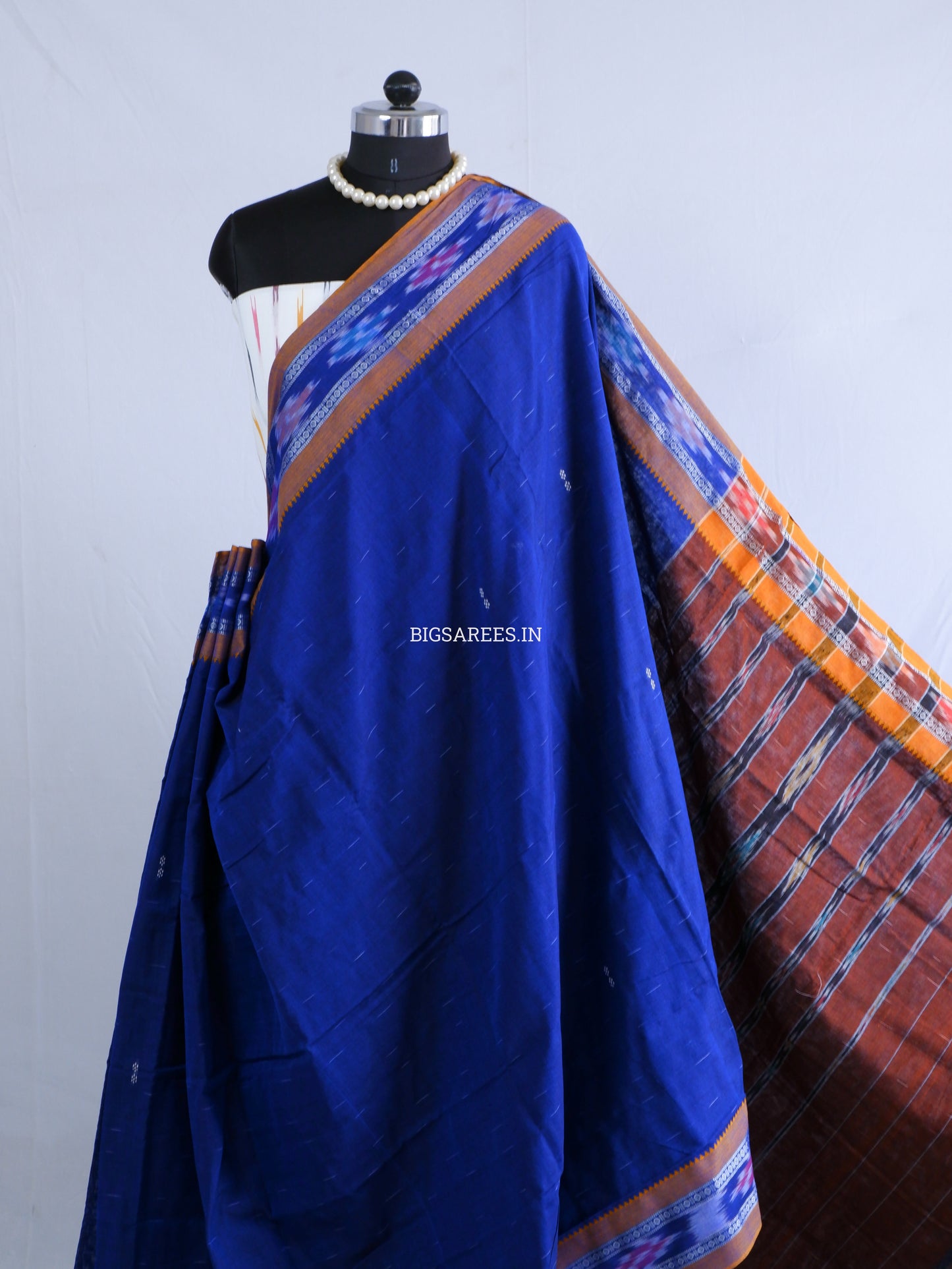 Sambalpuri Ikat Handwoven Saree | Cotton | Blue