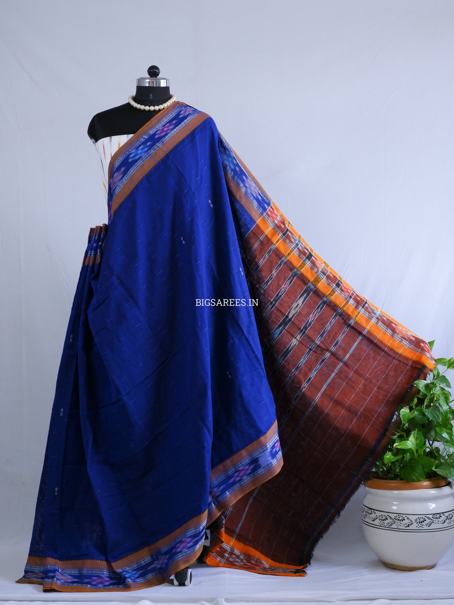 Sambalpuri Ikat Handwoven Saree | Cotton | Blue