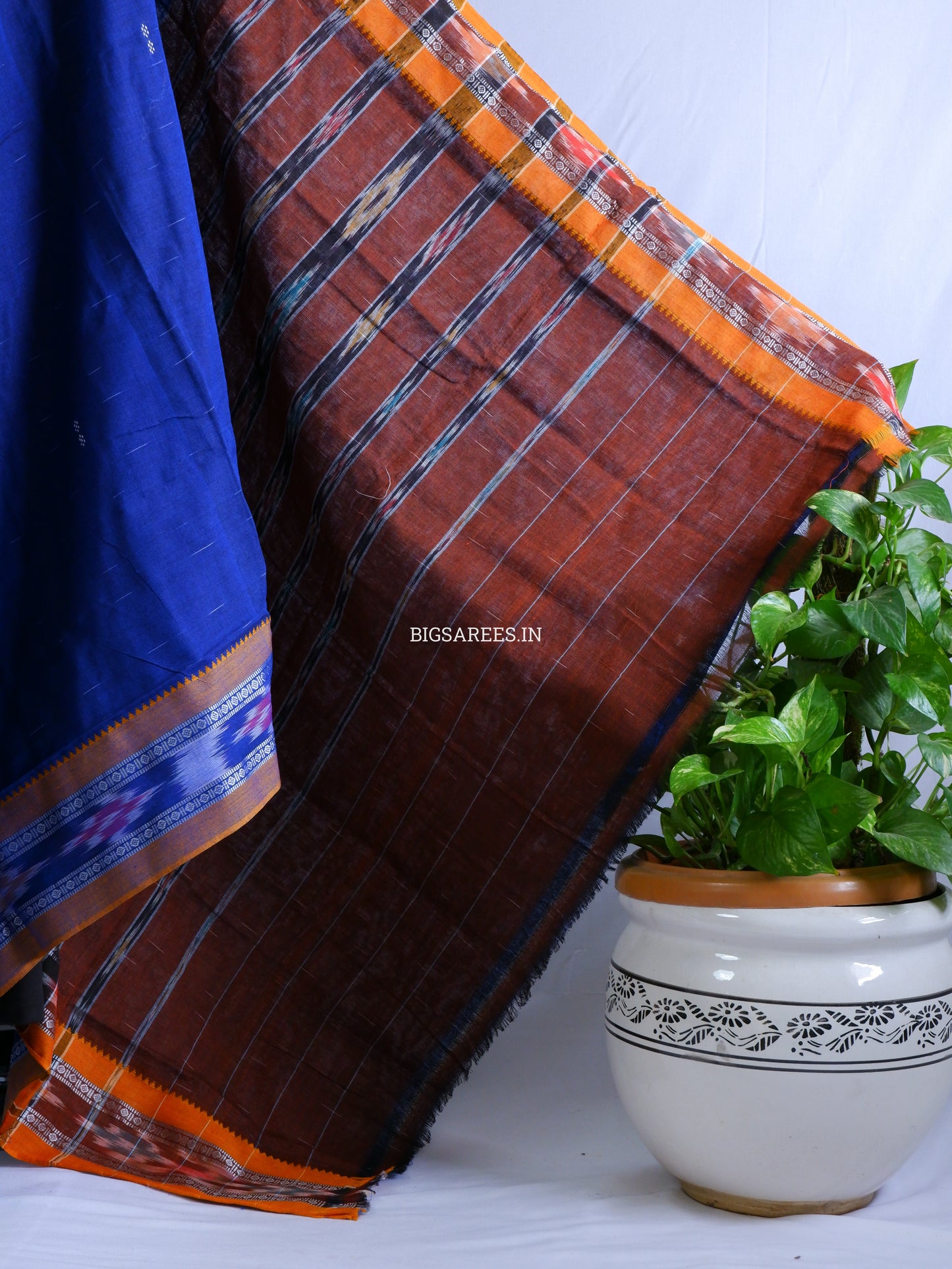 Sambalpuri Ikat Handwoven Saree | Cotton | Blue