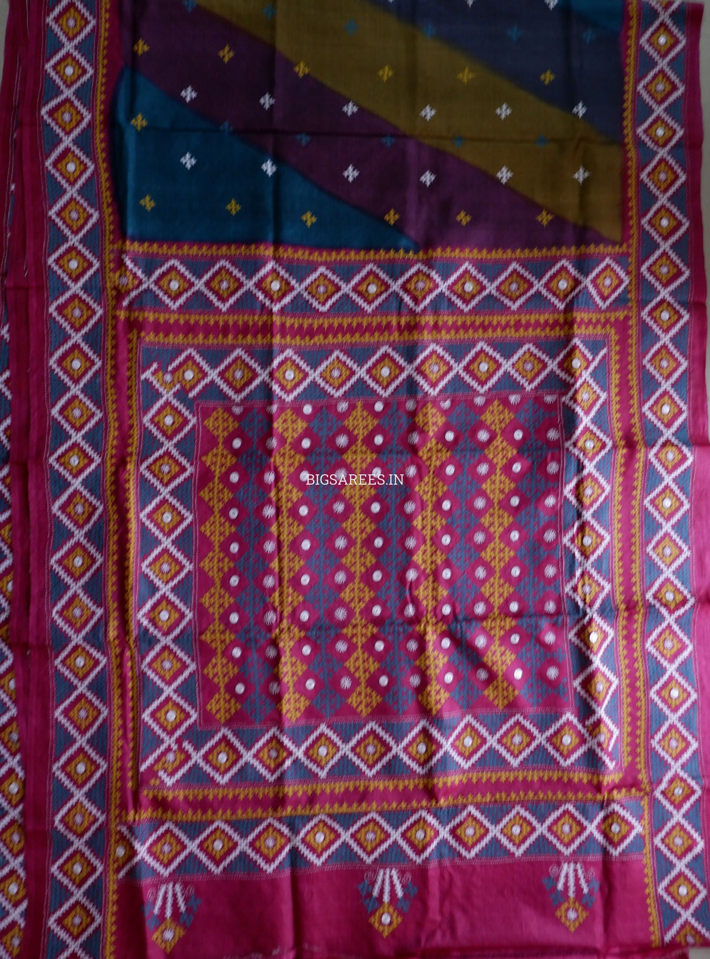 Kutchi Hand Embroidered Saree | Tassar Silk | Silk Marked | Multicolor