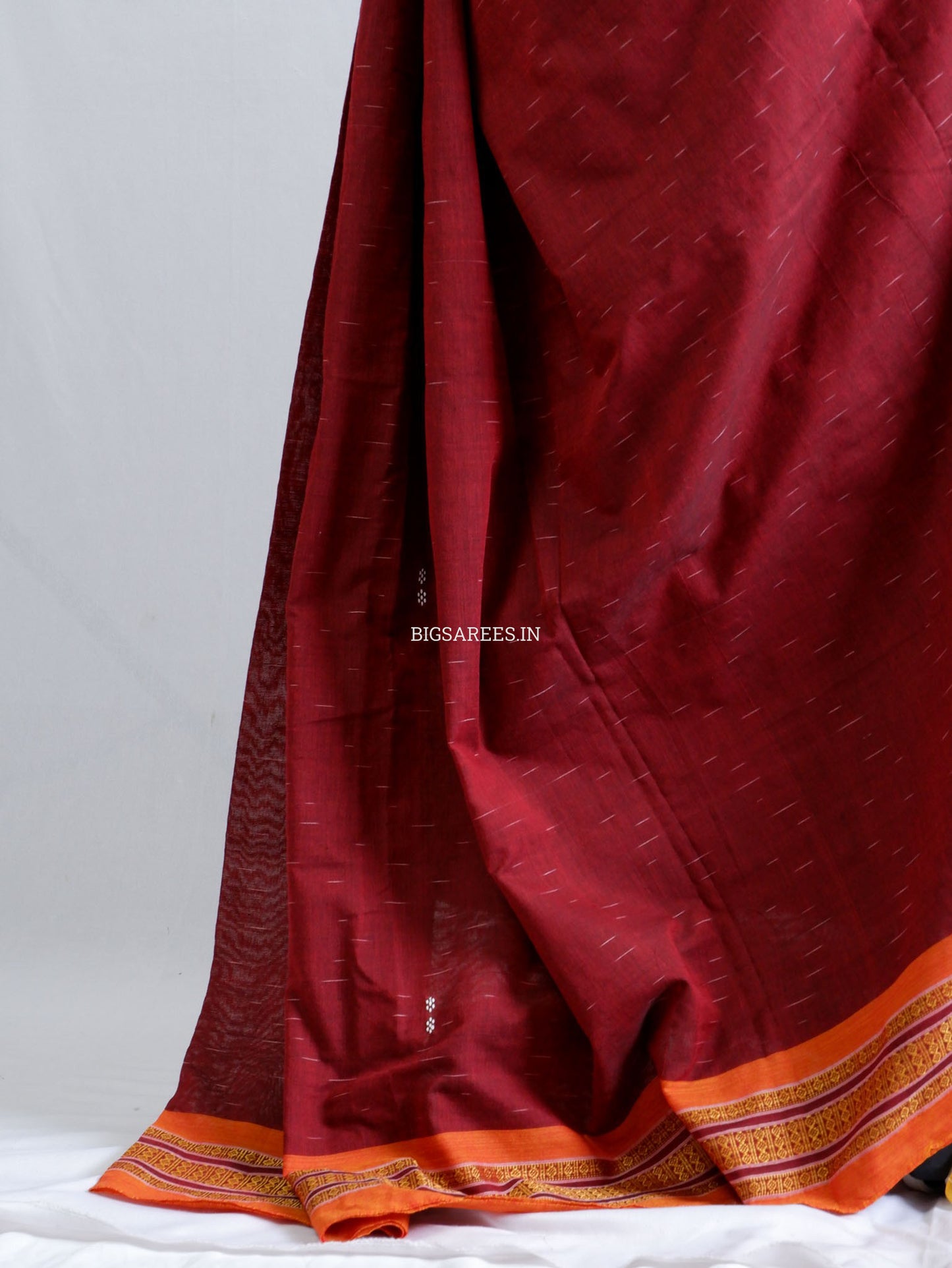 Sambalpuri Ikat Handwoven Saree | Cotton | Maroon