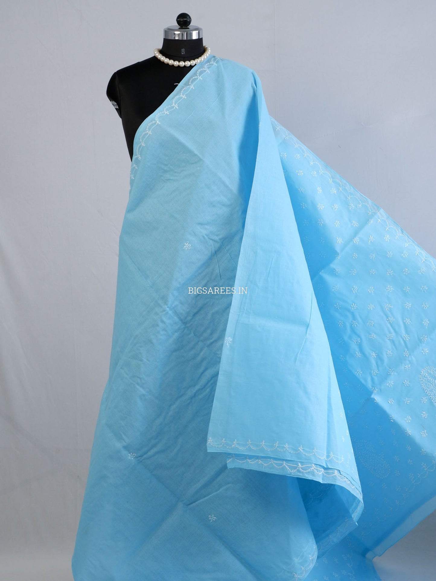 Chikankari Hand-Embroidered Saree | Cotton