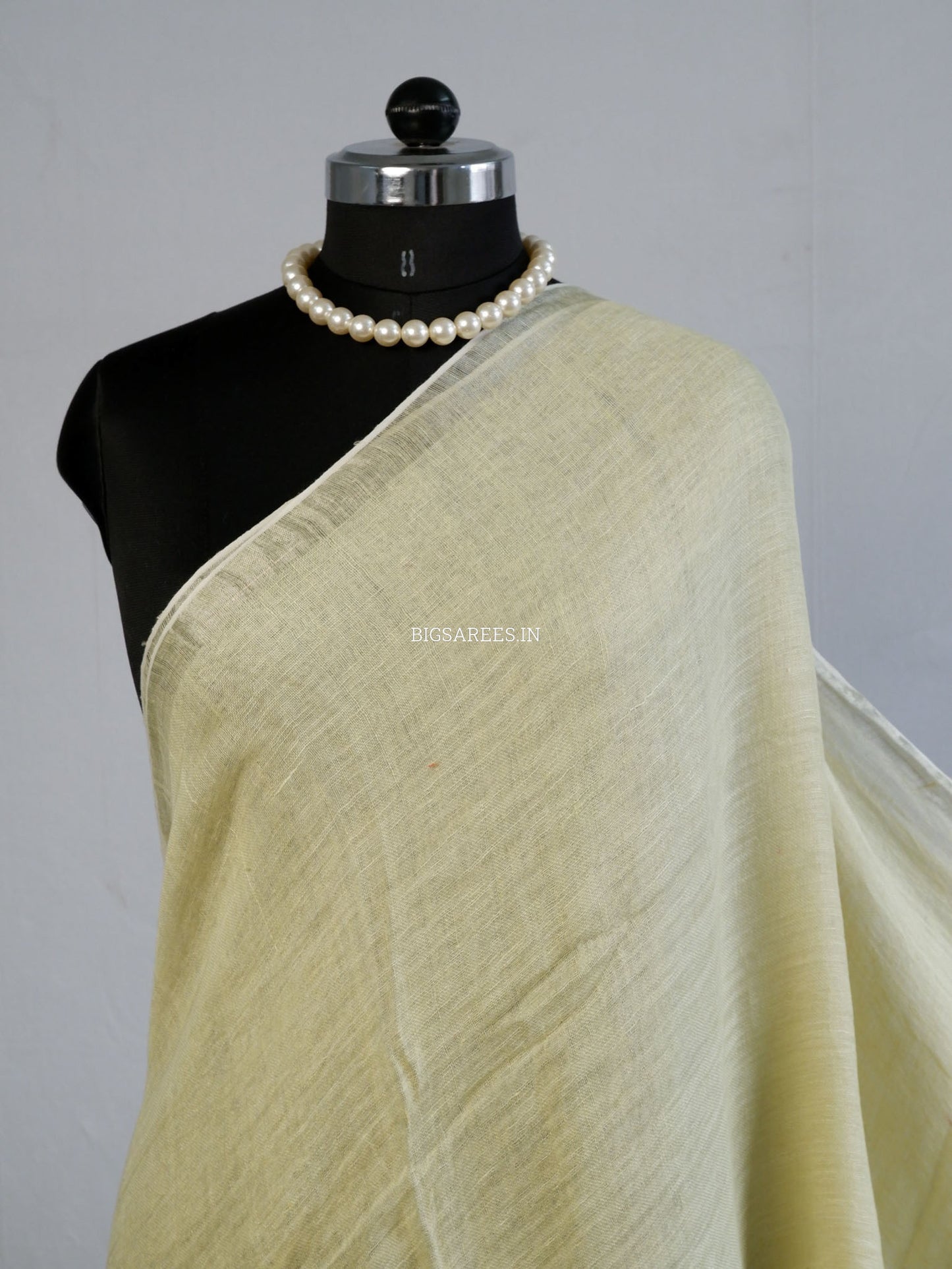 Pure Jayshree Linen Saree | Plain | Lemon Yellow (light)