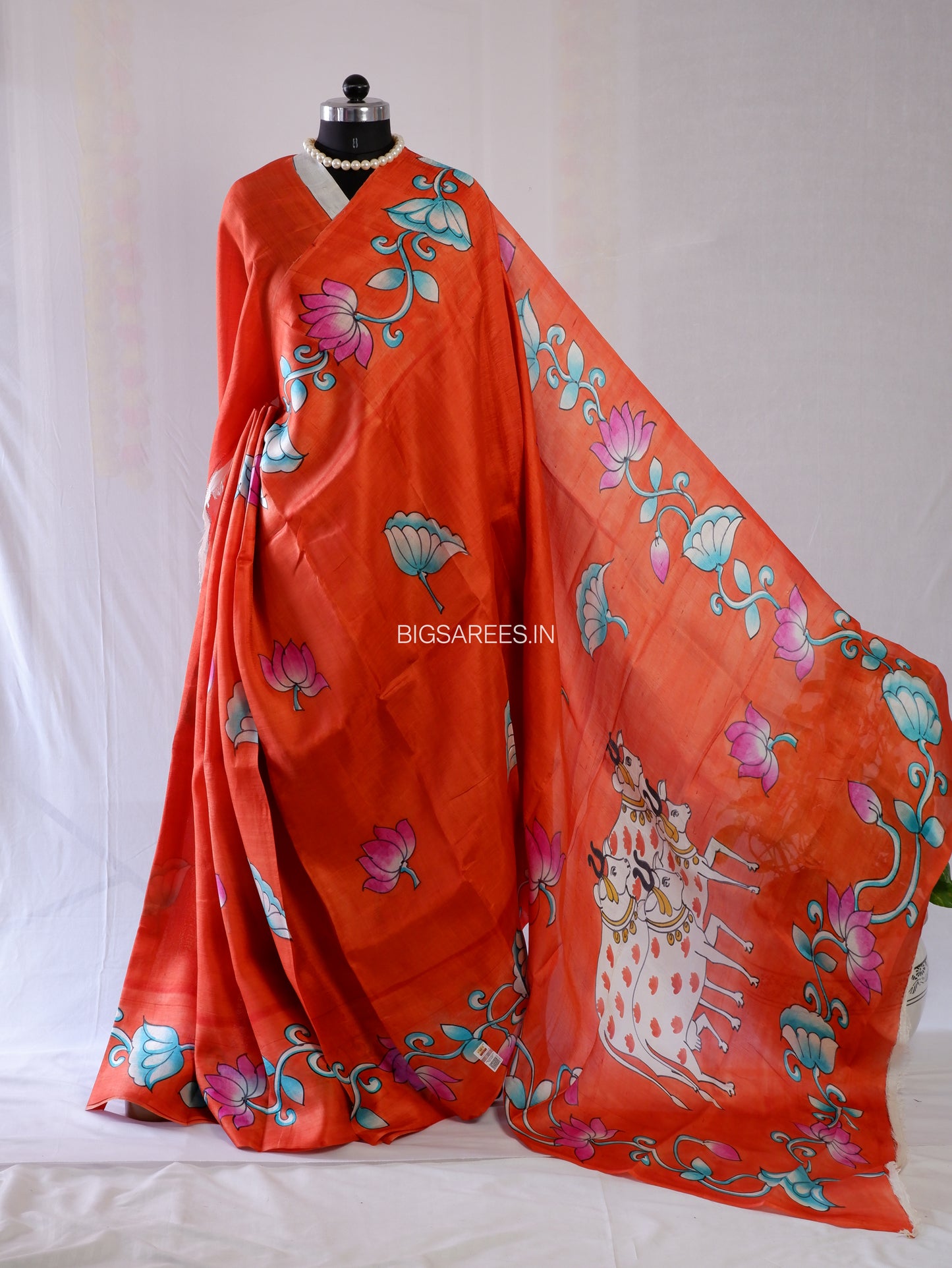 Bishnupuri Hand-Painted  Silk Saree | Pure Silk | Made-On-Order | Silk Mark Certified