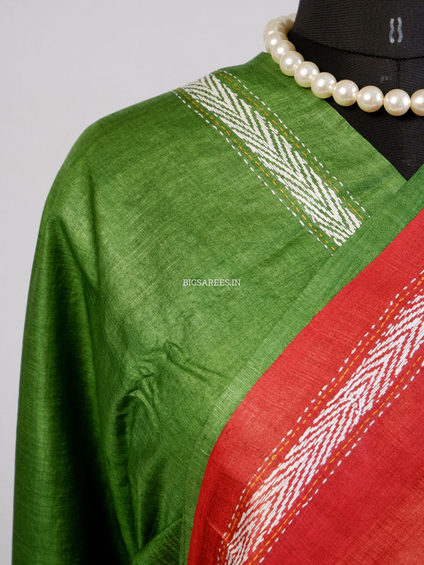 Reverse Kantha Hand-Embroidered Saree with Blouse Piece | Pure Tussar Silk | Silk Marked | Yellow