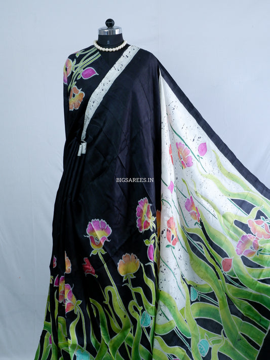Bishnupuri Hand-Painted  Silk Saree | Pure Silk | Made-On-Order | Silk Mark Certified