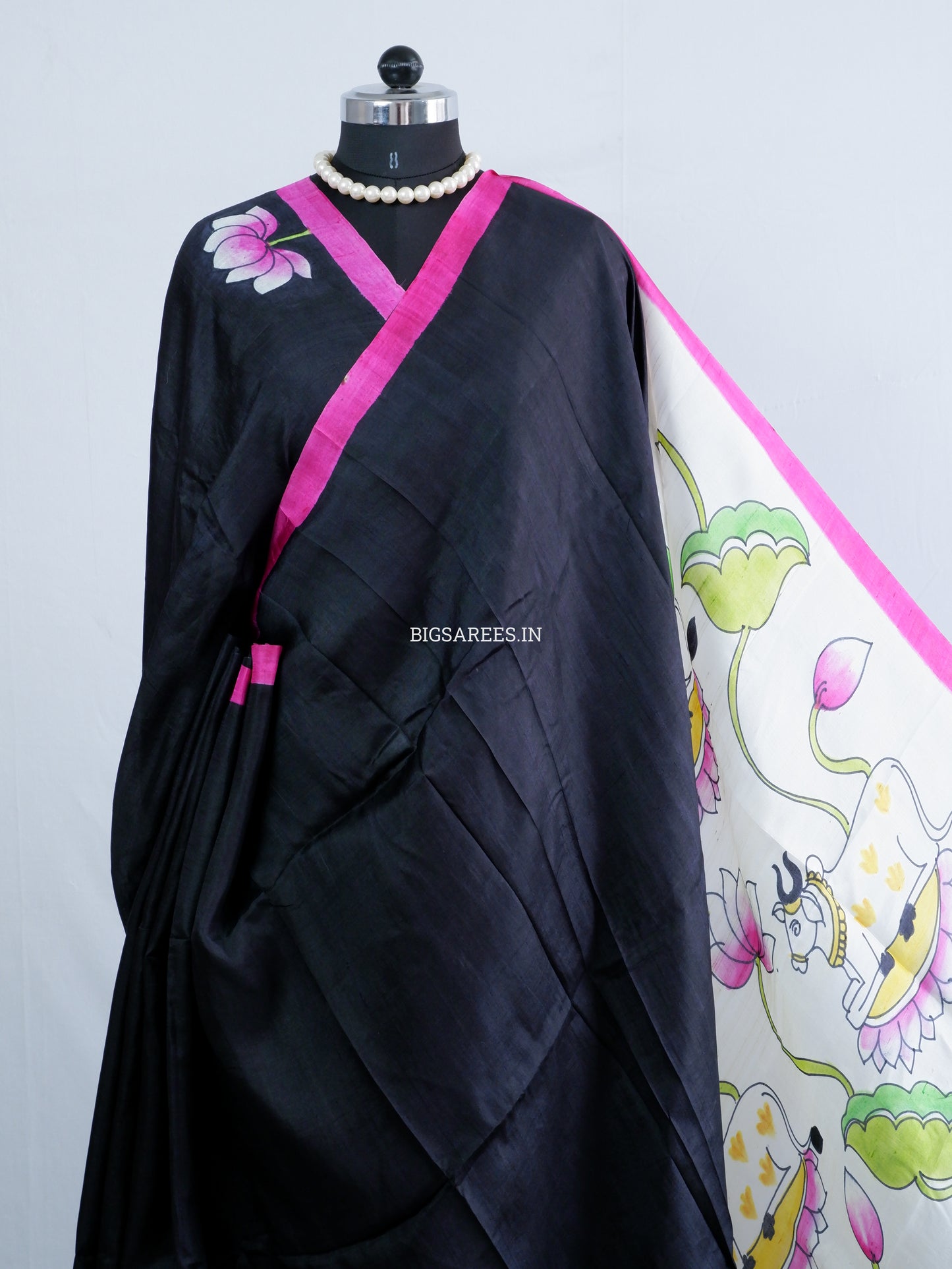 Bishnupuri Hand-Painted  Silk Saree | Pure Silk | Silk Mark Certified