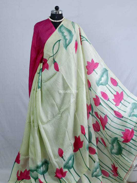 Bishnupuri Hand-Painted  Silk Saree | Pure Silk | Silk Mark Certified