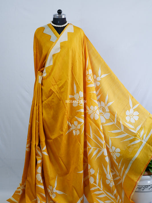 Hand-Painted Bishnupuri Silk Saree | Pure Silk | Silk Mark Certified