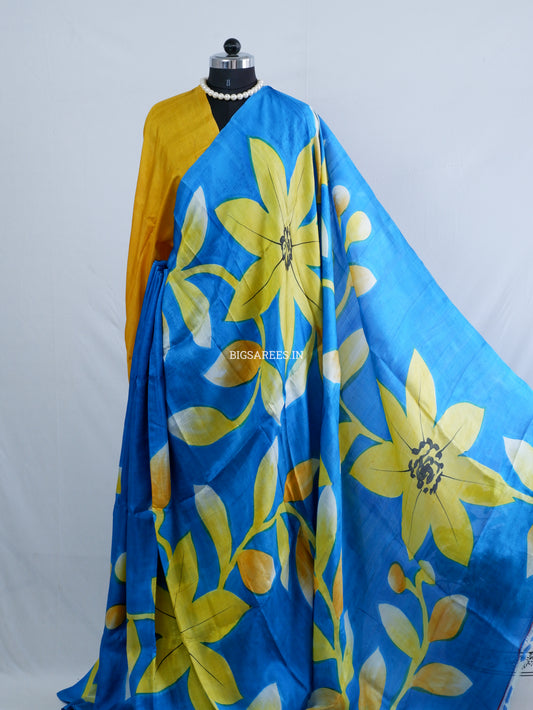 Hand-Painted Bishnupuri Silk Saree | Pure Silk | Silk Mark Certified