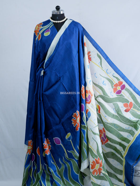 Bishnupuri Hand-Painted  Silk Saree | Pure Silk | Made-On-Order | Silk Mark Certified