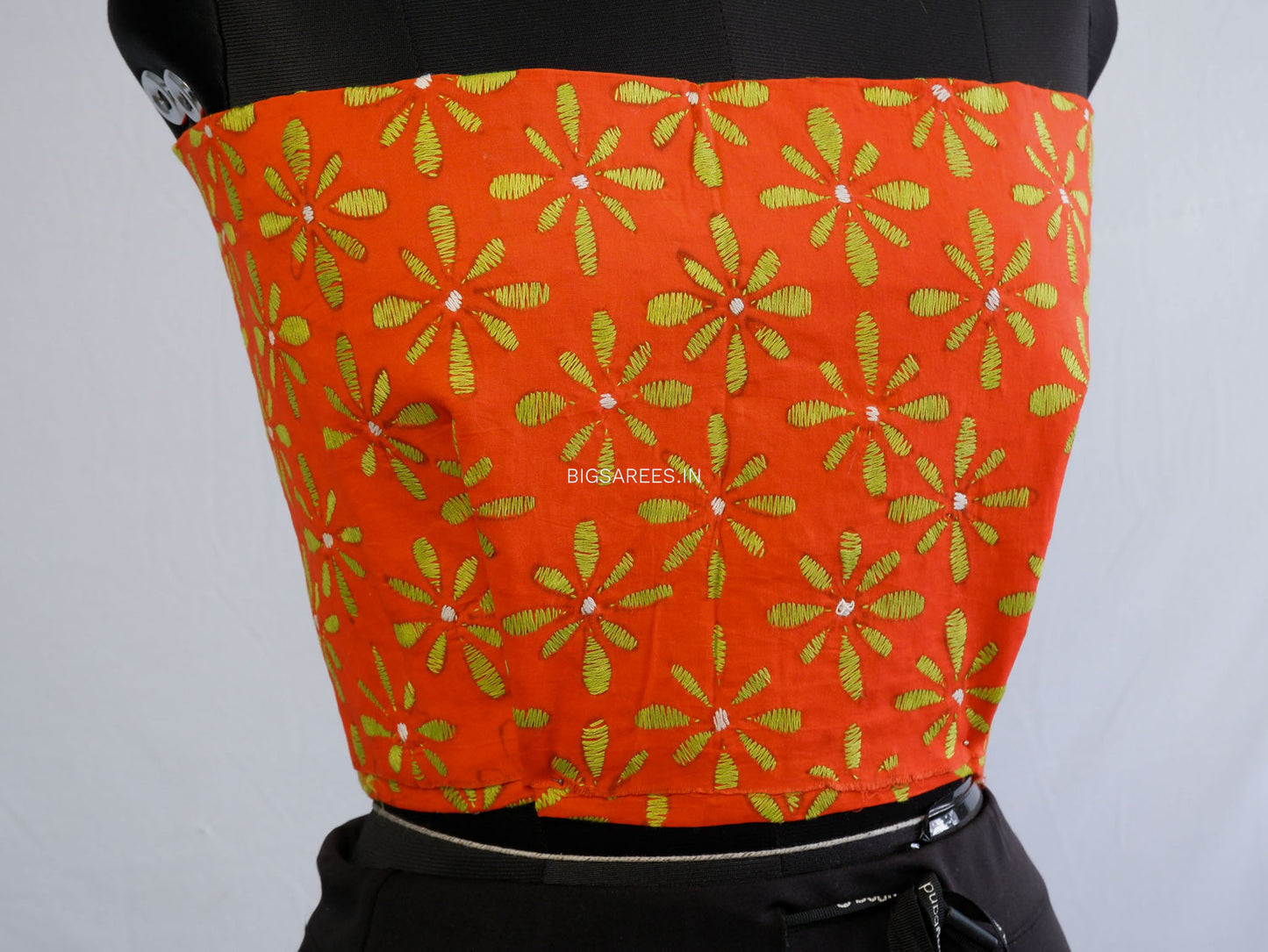 Kantha Stitch Semi Tussar with Blouse | Hand-Embroidered | Sage Green