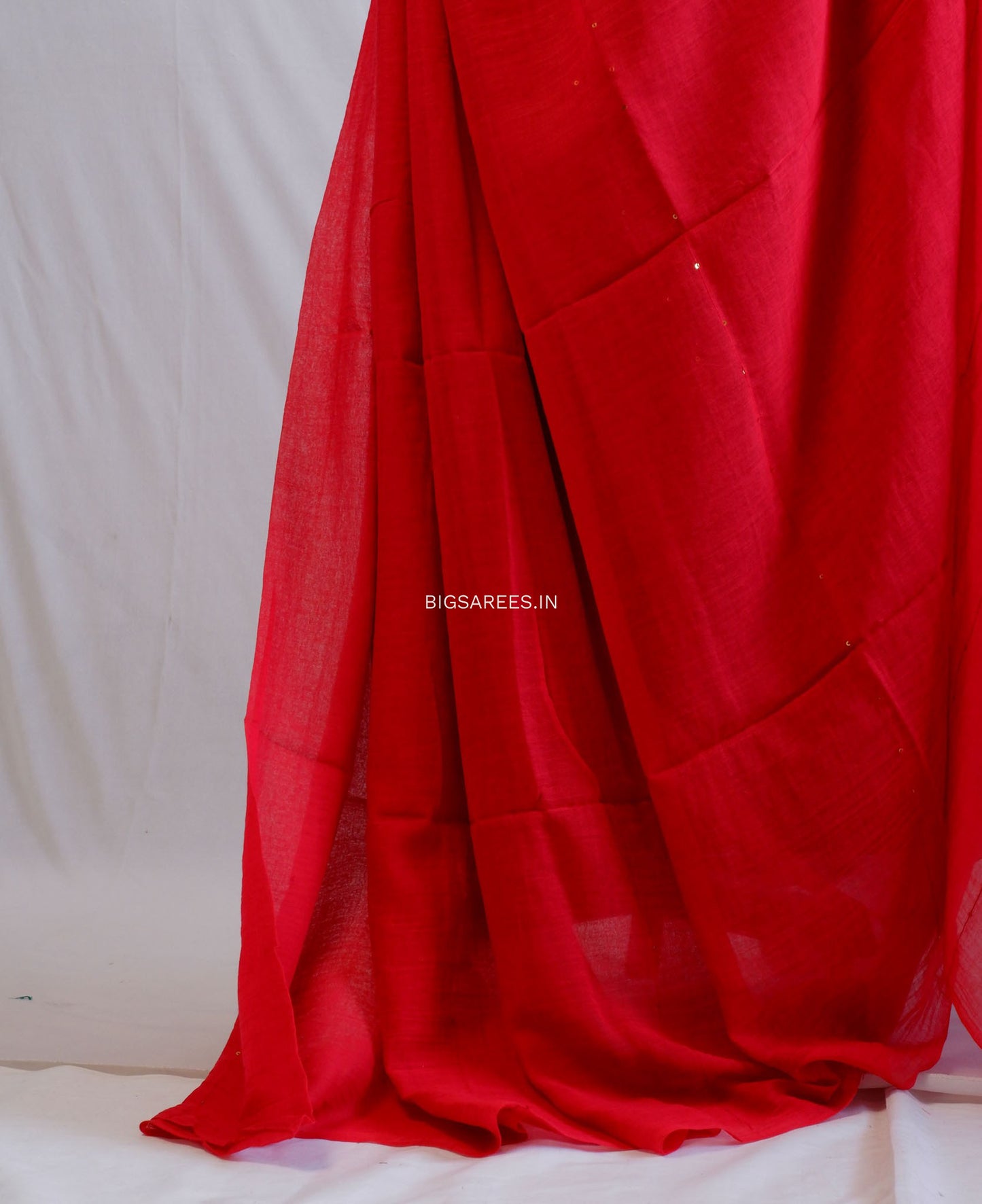 Jonaki Mul Cotton Saree With Ikat Blouse | Ultra Lightweight | Red