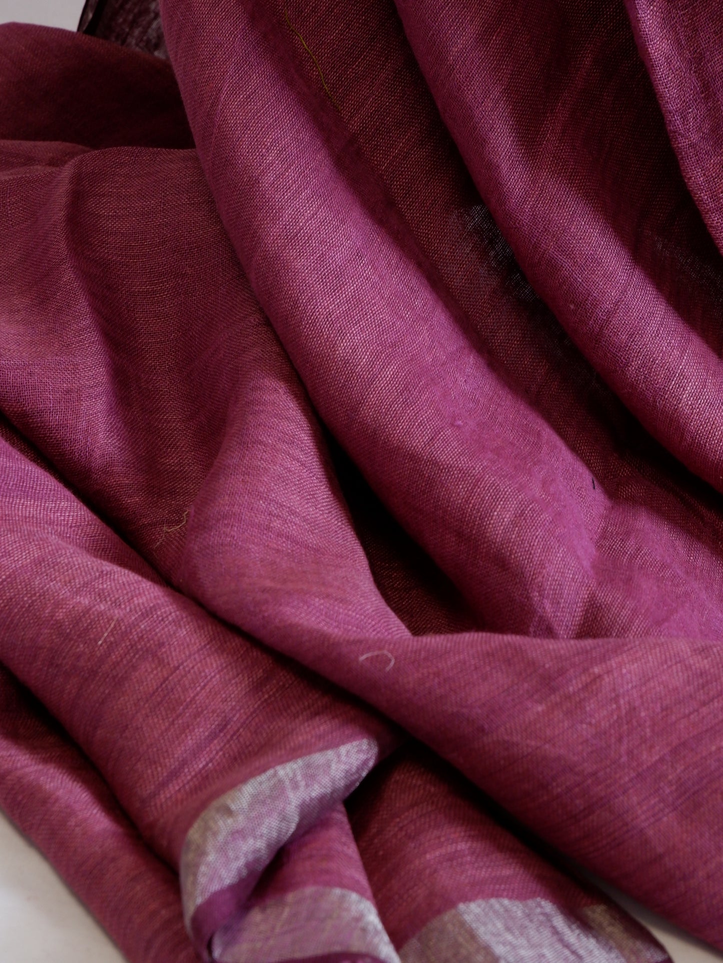 Pure Jayshree Linen Saree | Plain | Muted Purple