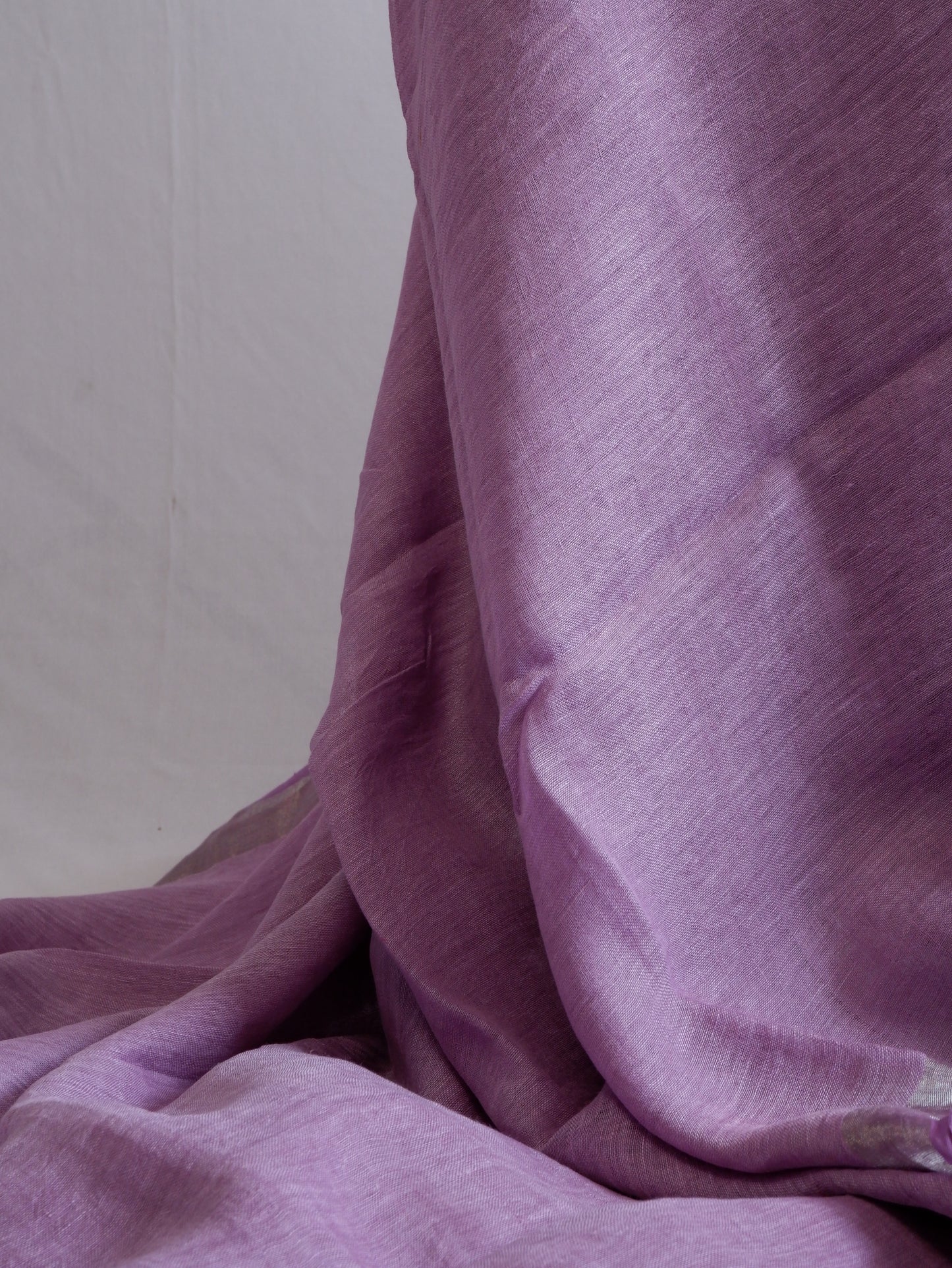 Pure Jayshree Linen Saree | Plain | Lilac