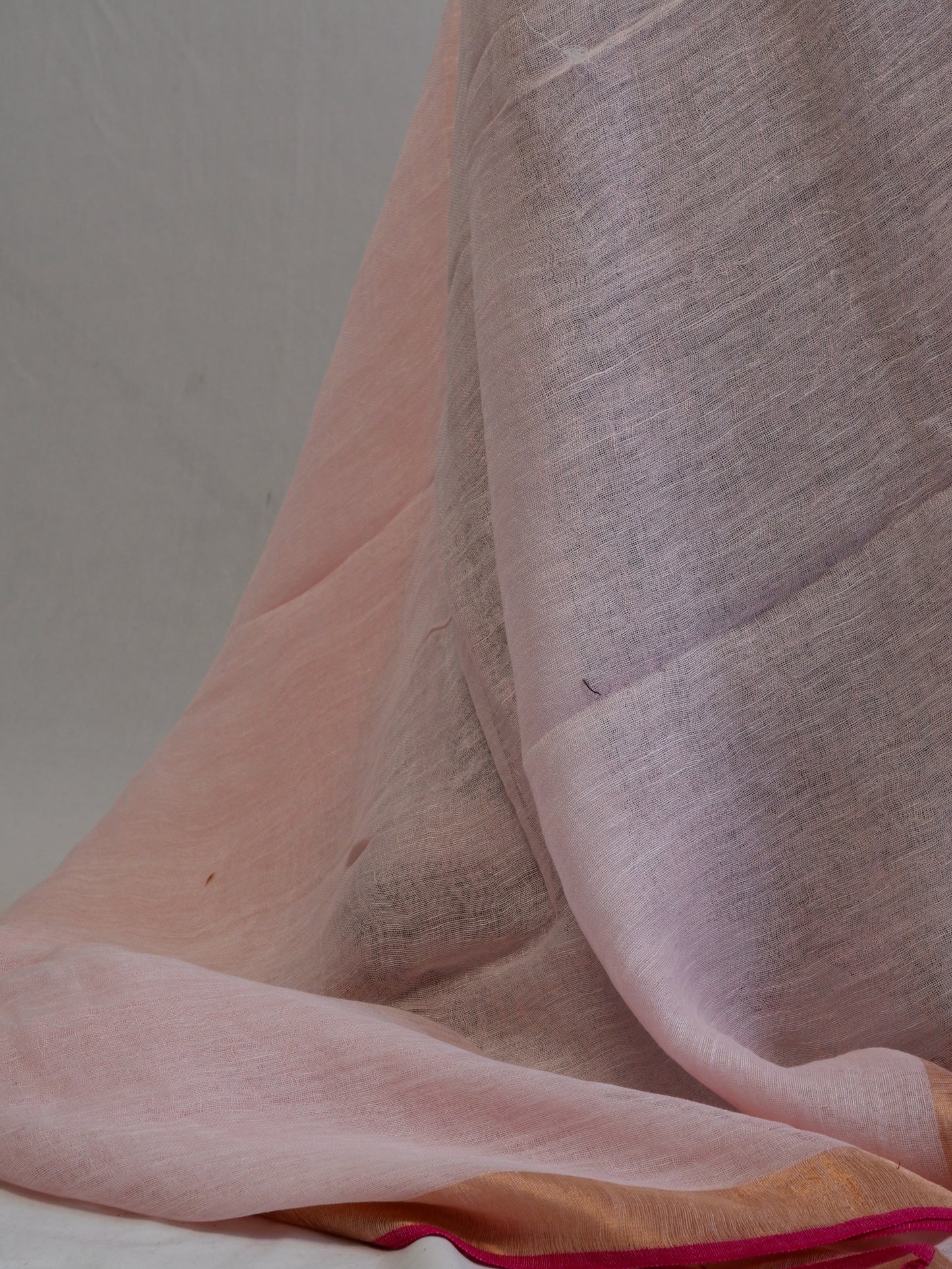 Pure Jayshree Linen Saree | Plain | Light Pink