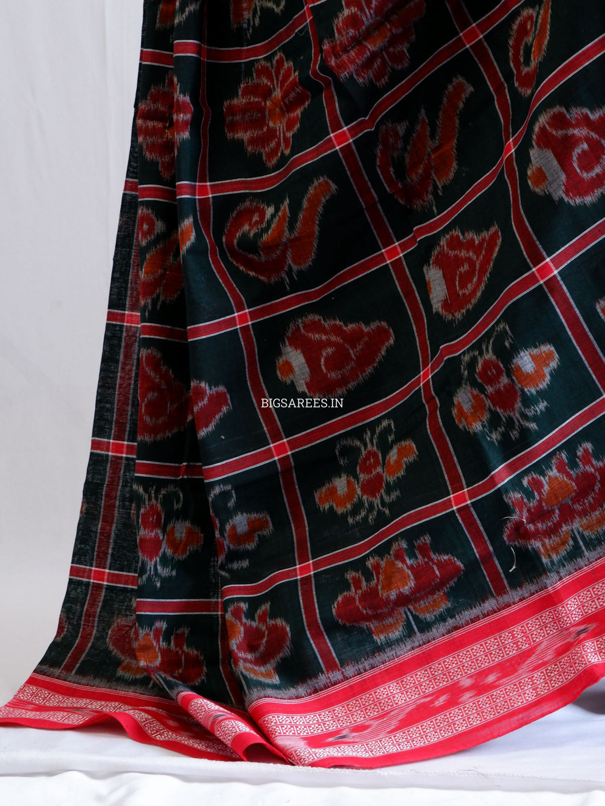 Sambalpuri Ikat Handwoven Saree | Cotton | Black