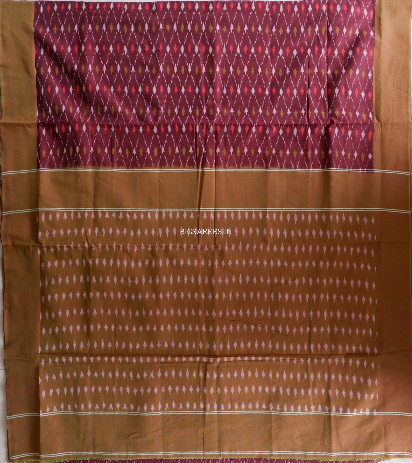 Pochampally Ikat Saree | Mercerised Cotton | Maroon