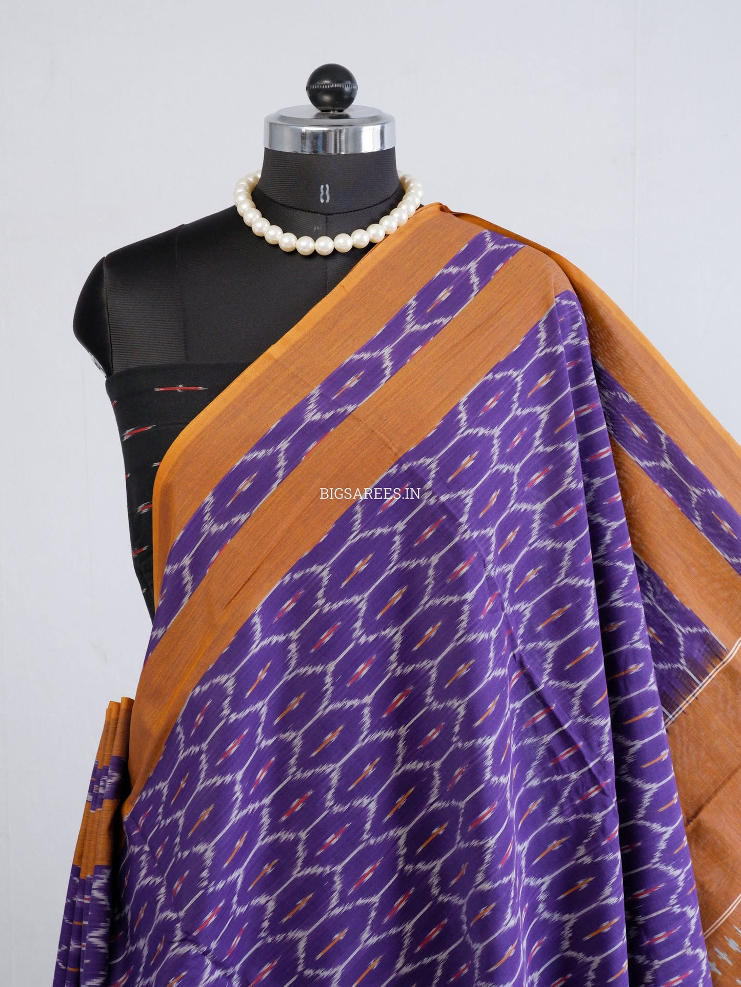 Pochampally Ikat Saree | Mercerised Cotton | Purple