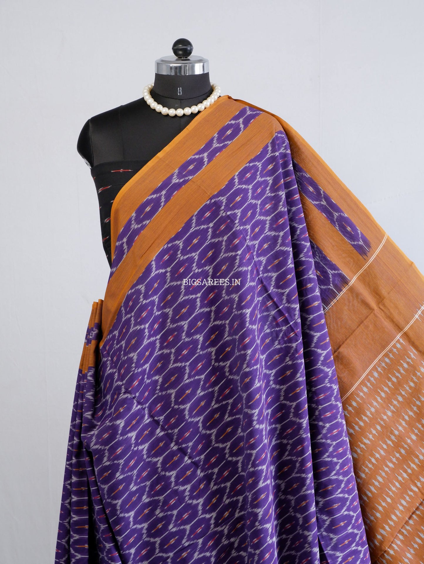 Pochampally Ikat Saree | Mercerised Cotton | Purple