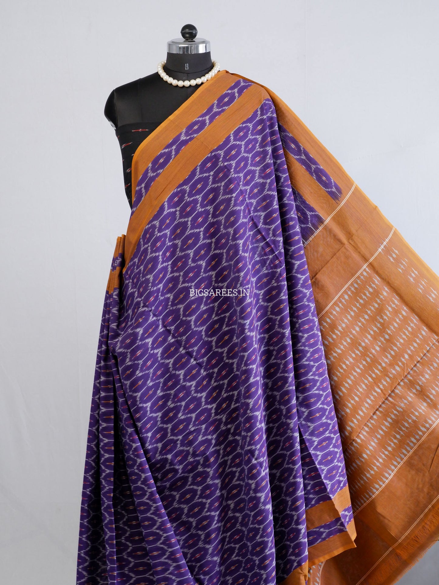 Pochampally Ikat Saree | Mercerised Cotton | Purple