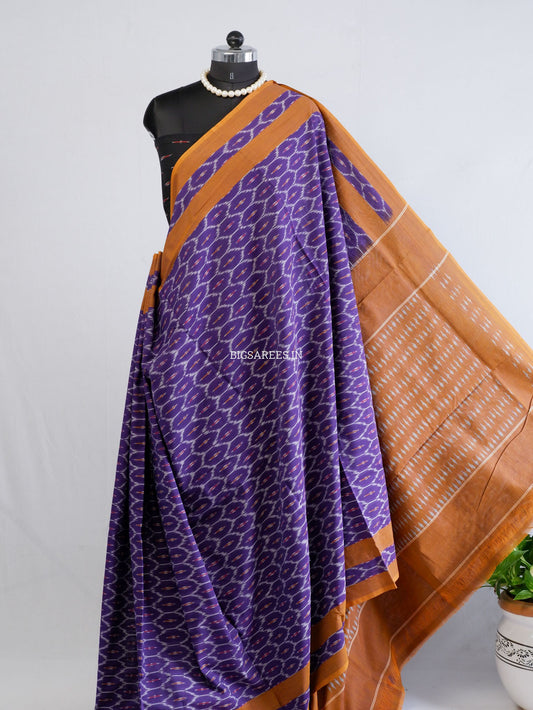 Pochampally Ikat Saree | Mercerised Cotton | Purple