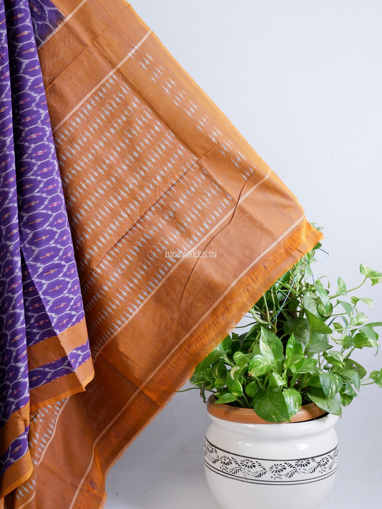 Pochampally Ikat Saree | Mercerised Cotton | Purple