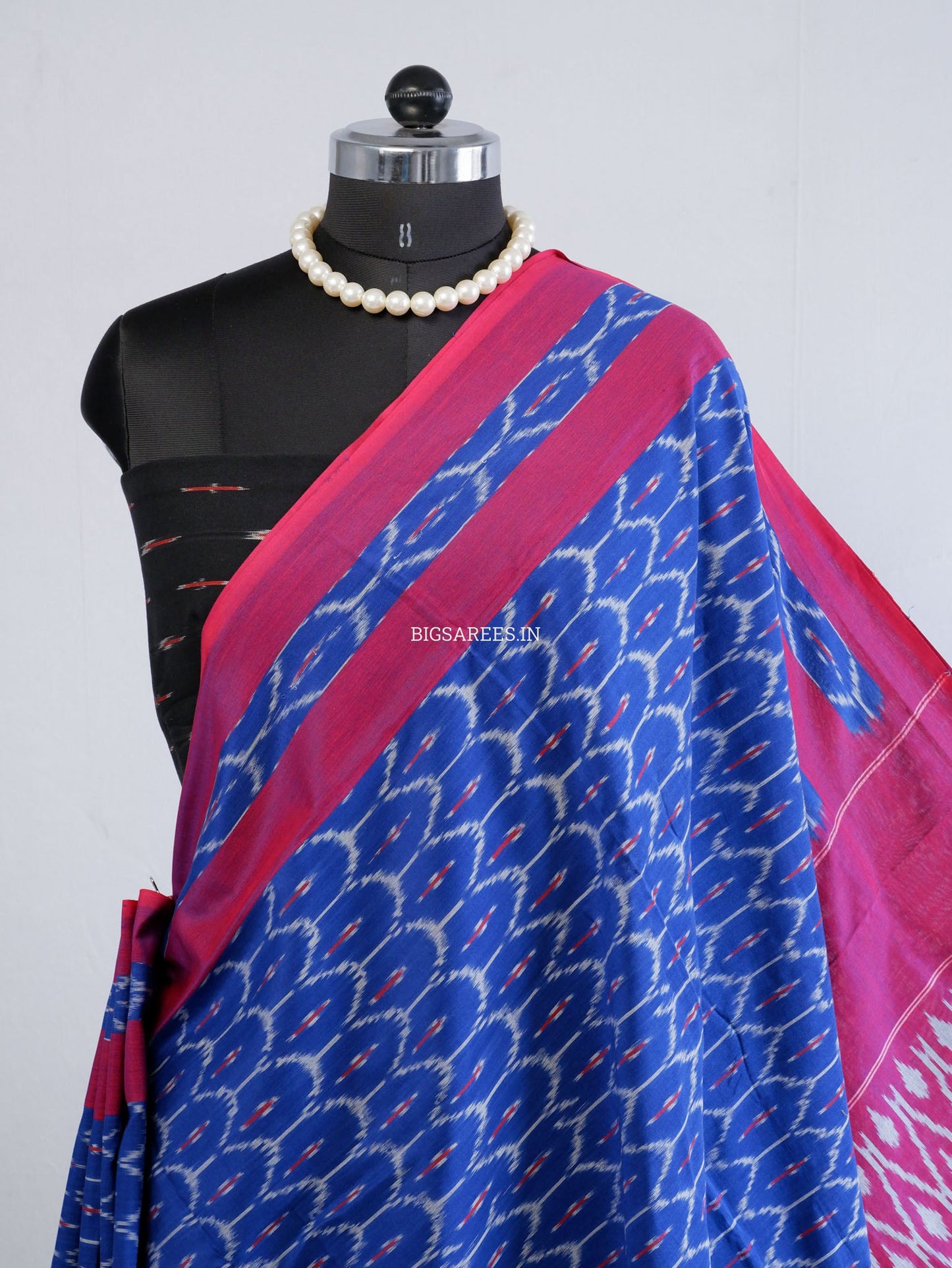 Pochampally Ikat Saree | Mercerised Cotton | Blue