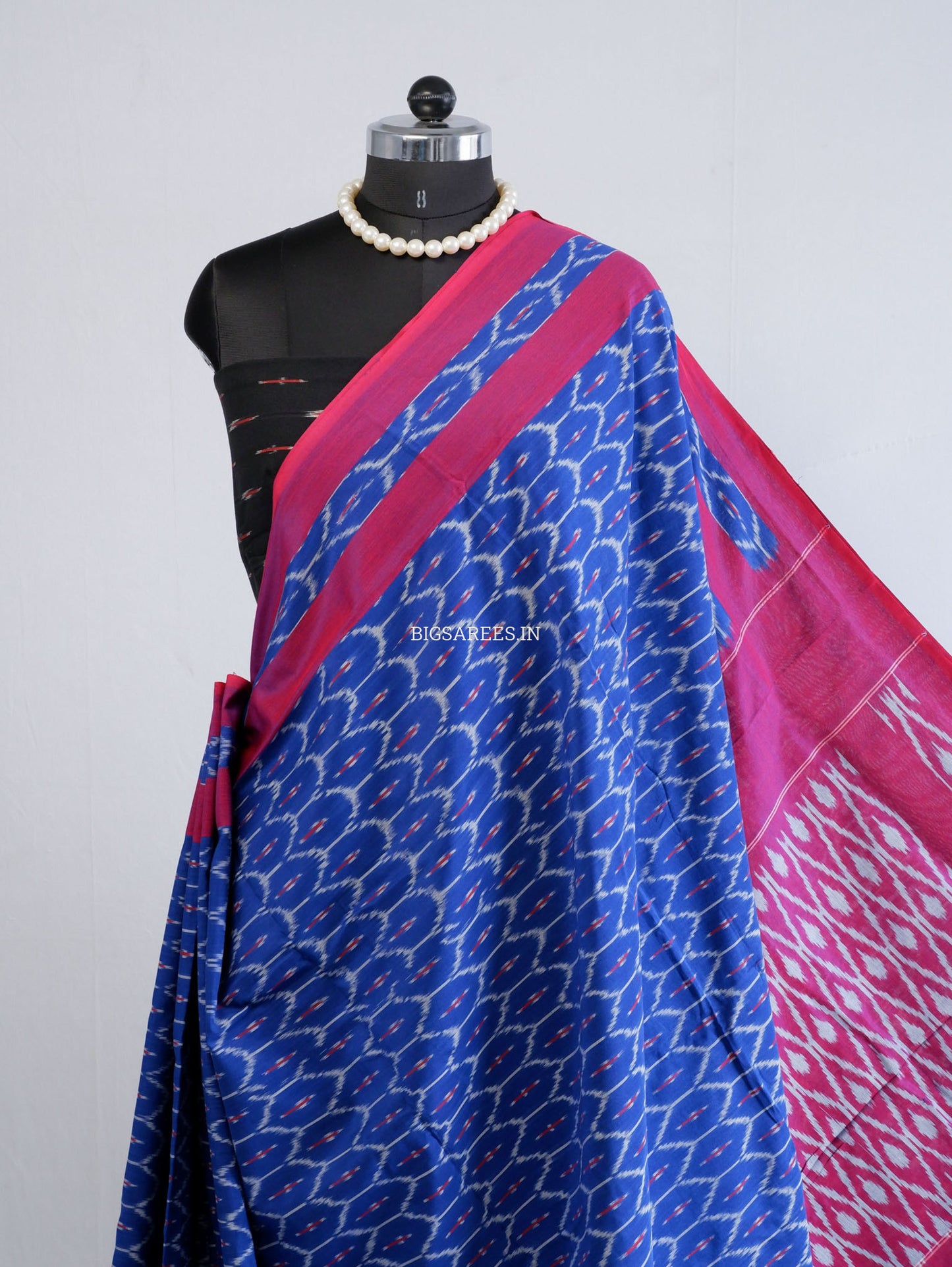 Pochampally Ikat Saree | Mercerised Cotton | Blue