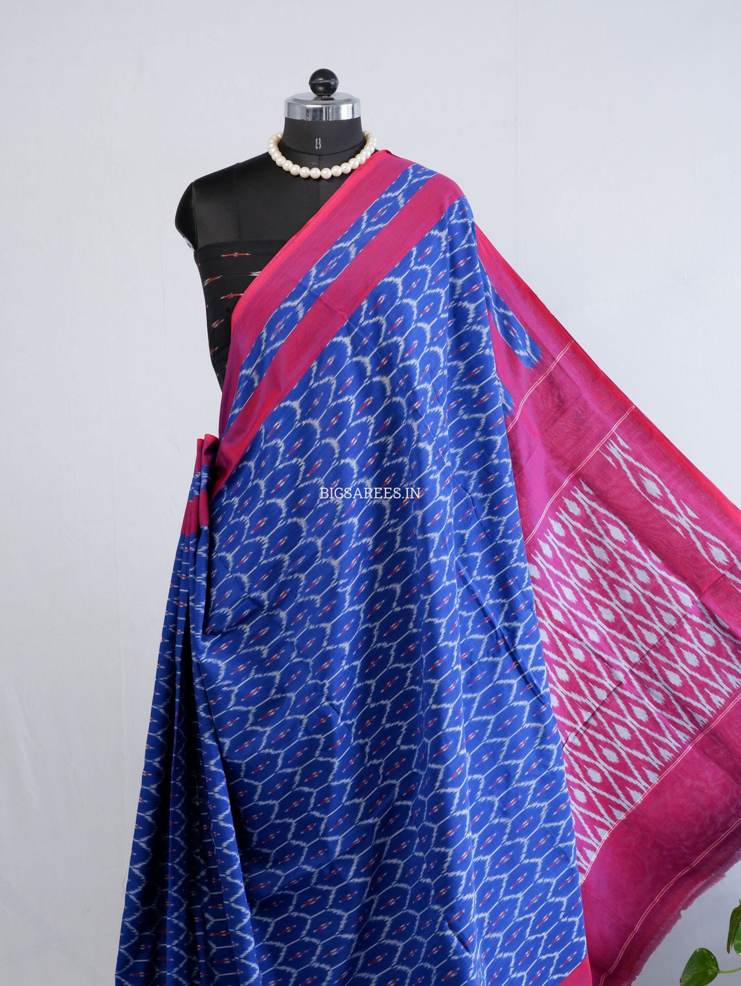 Pochampally Ikat Saree | Mercerised Cotton | Blue