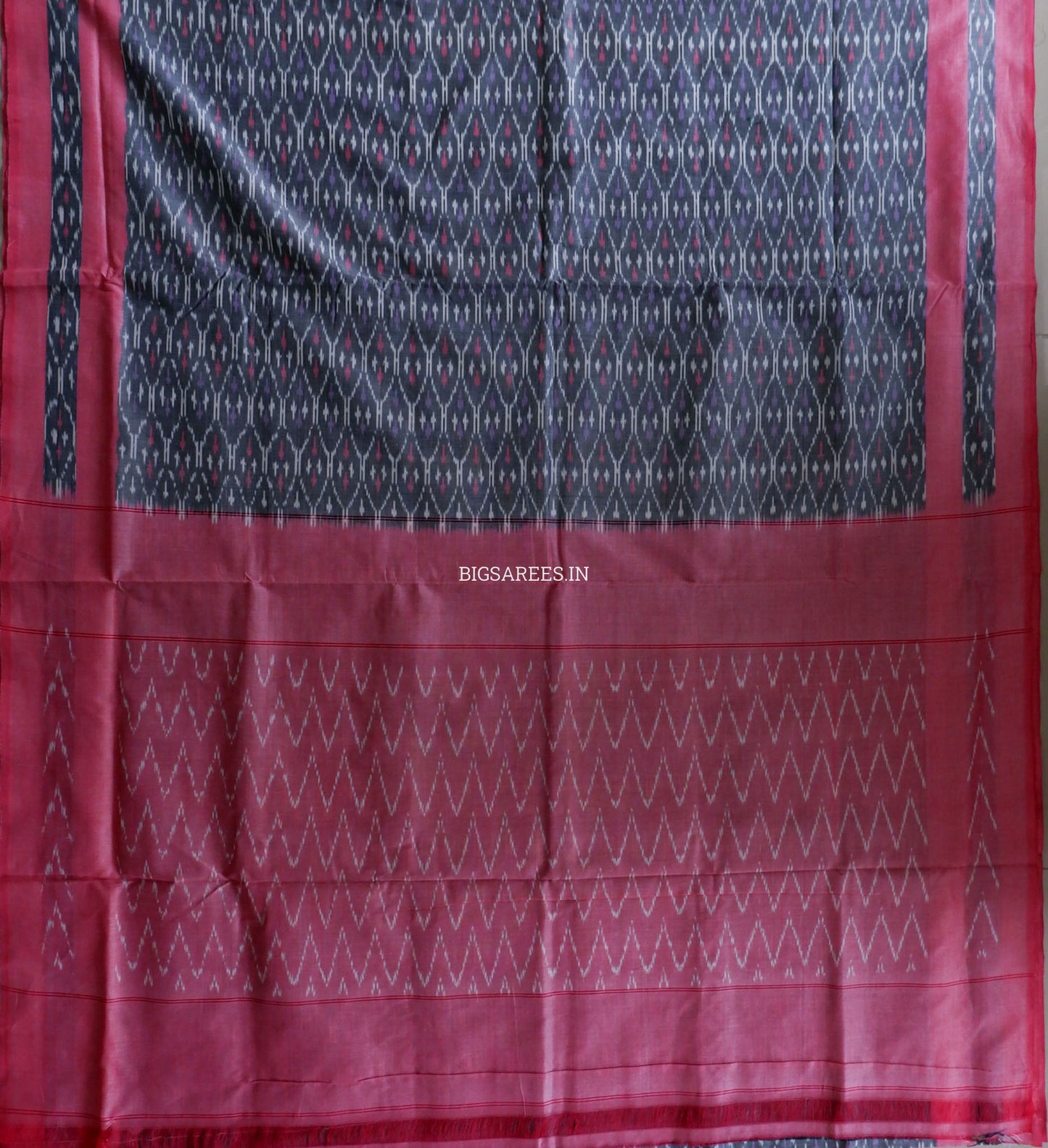 Pochampally Ikat Saree | Mercerised Cotton | Grey