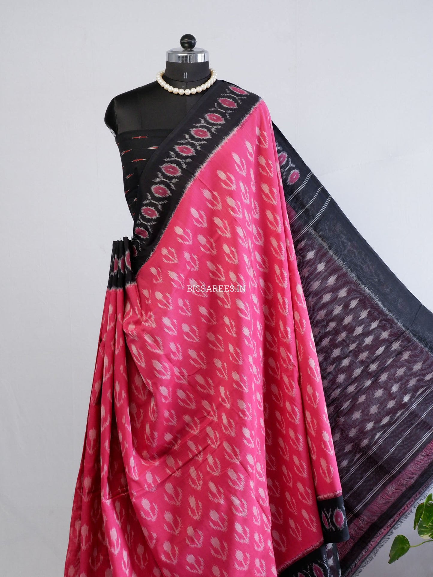 Pochampally Ikat Saree | Mercerised Cotton | Pink