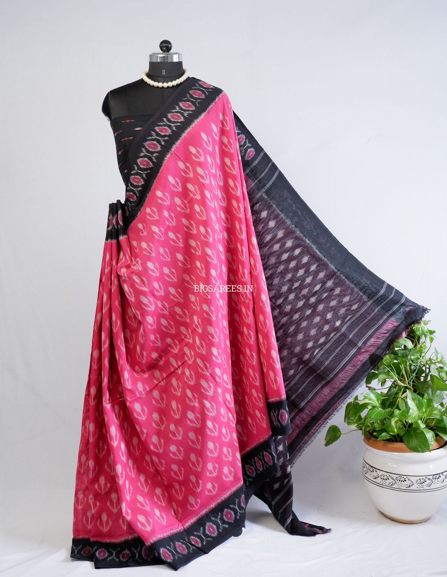 Pochampally Ikat Saree | Mercerised Cotton | Pink