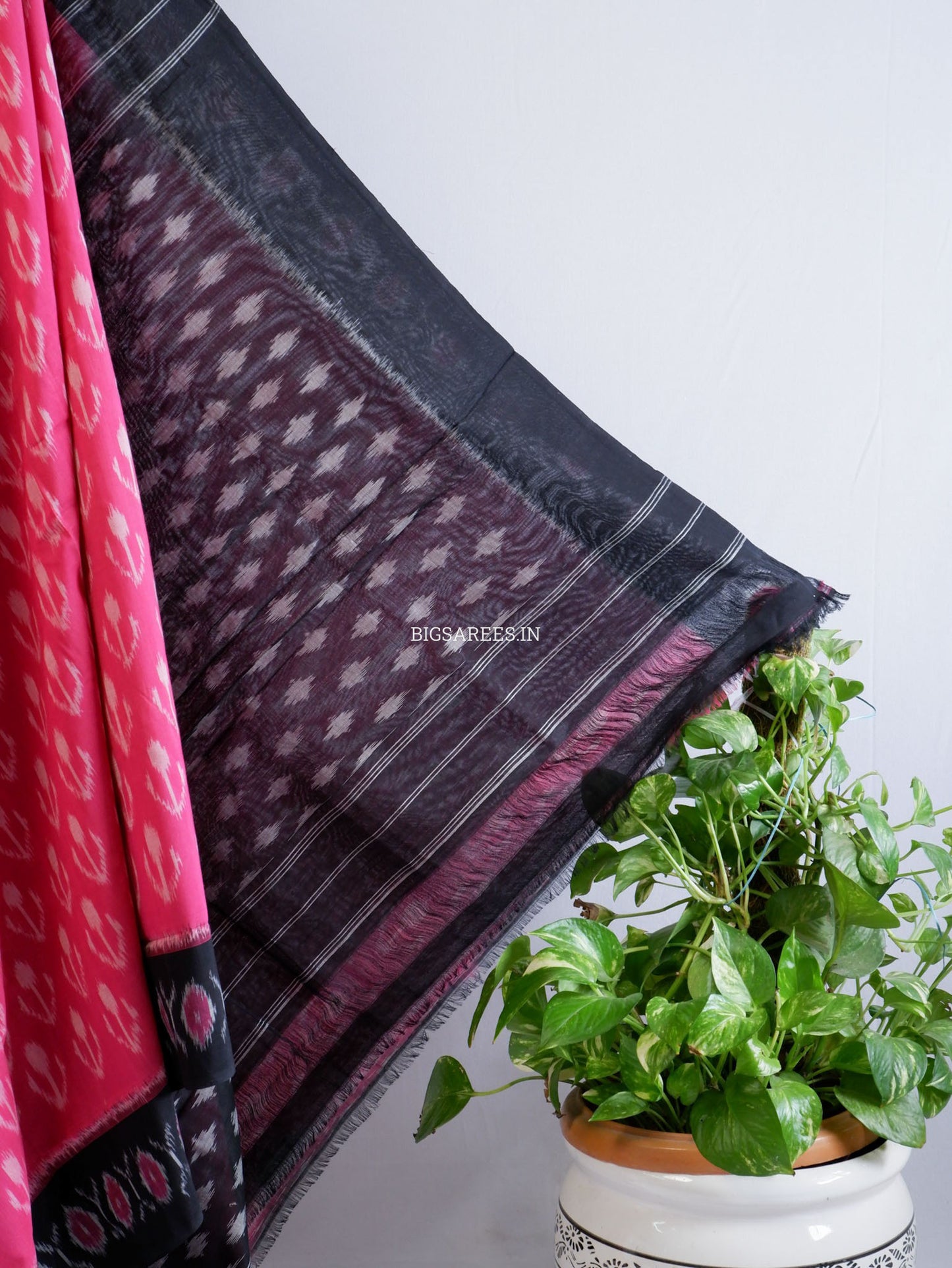 Pochampally Ikat Saree | Mercerised Cotton | Pink