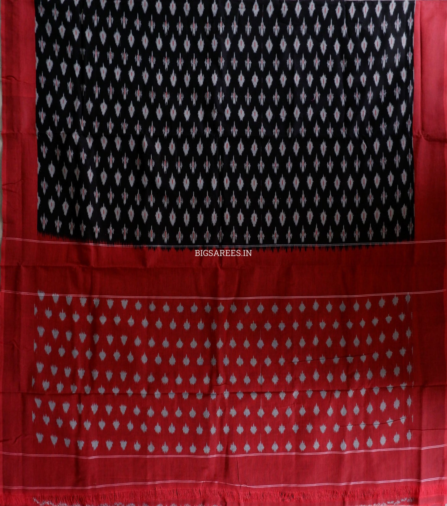 Pochampally Ikat Saree | Mercerised Cotton | Black