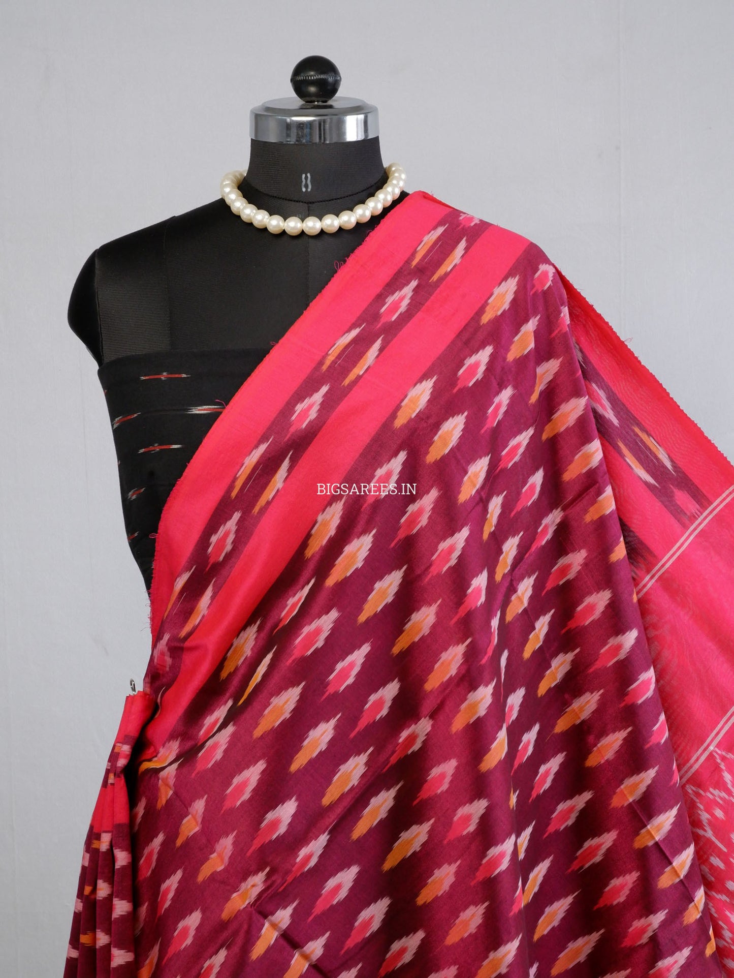 Pochampally Ikat Saree | Mercerised Cotton | Red