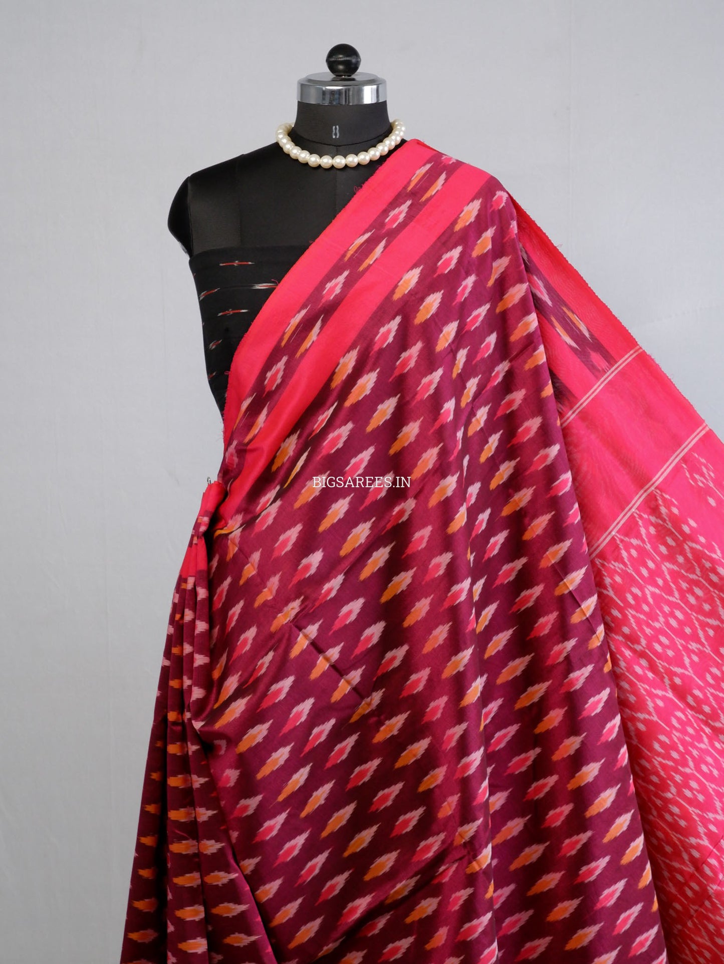 Pochampally Ikat Saree | Mercerised Cotton | Red