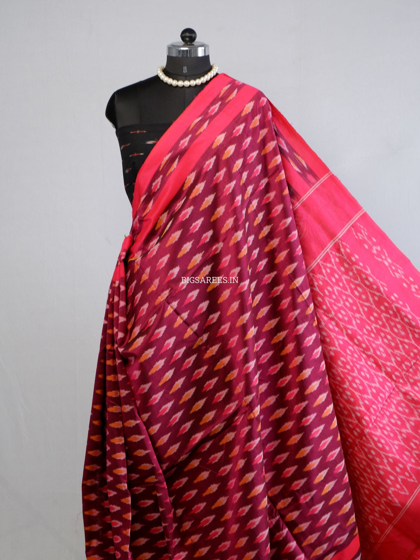 Pochampally Ikat Saree | Mercerised Cotton | Red
