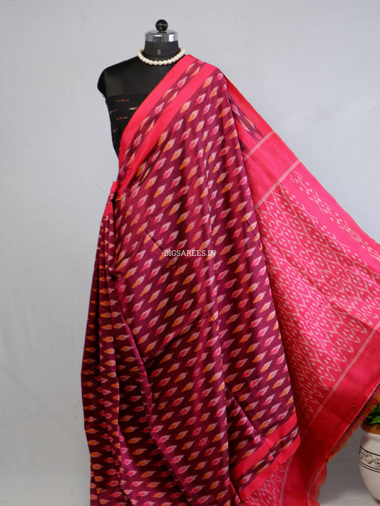 Pochampally Ikat Saree | Mercerised Cotton | Red