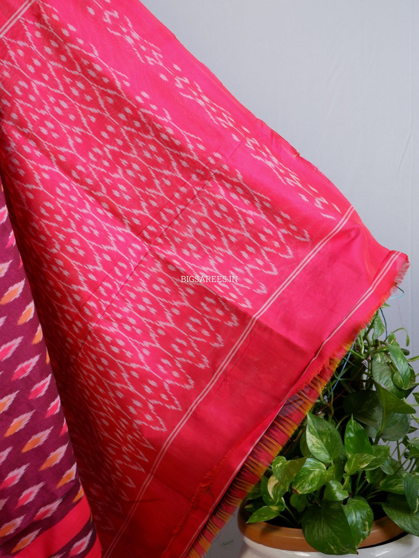 Pochampally Ikat Saree | Mercerised Cotton | Red